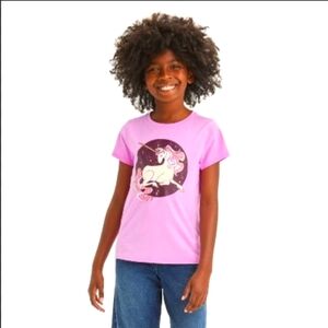 Cat & Jack Pinkish Purple Unicorn Graphic Short Sleeve Tee Size: M NWT